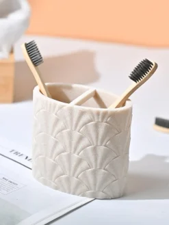 VON CASA Beige Toothbrush Holder - 400Ml