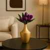 VON CASA Big Golden Surahi Flower Vase – Big (23 CM)