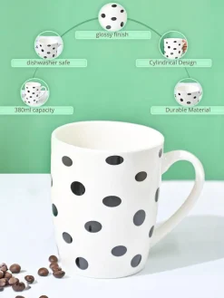 VON CASA Black & White Mug - 380Ml
