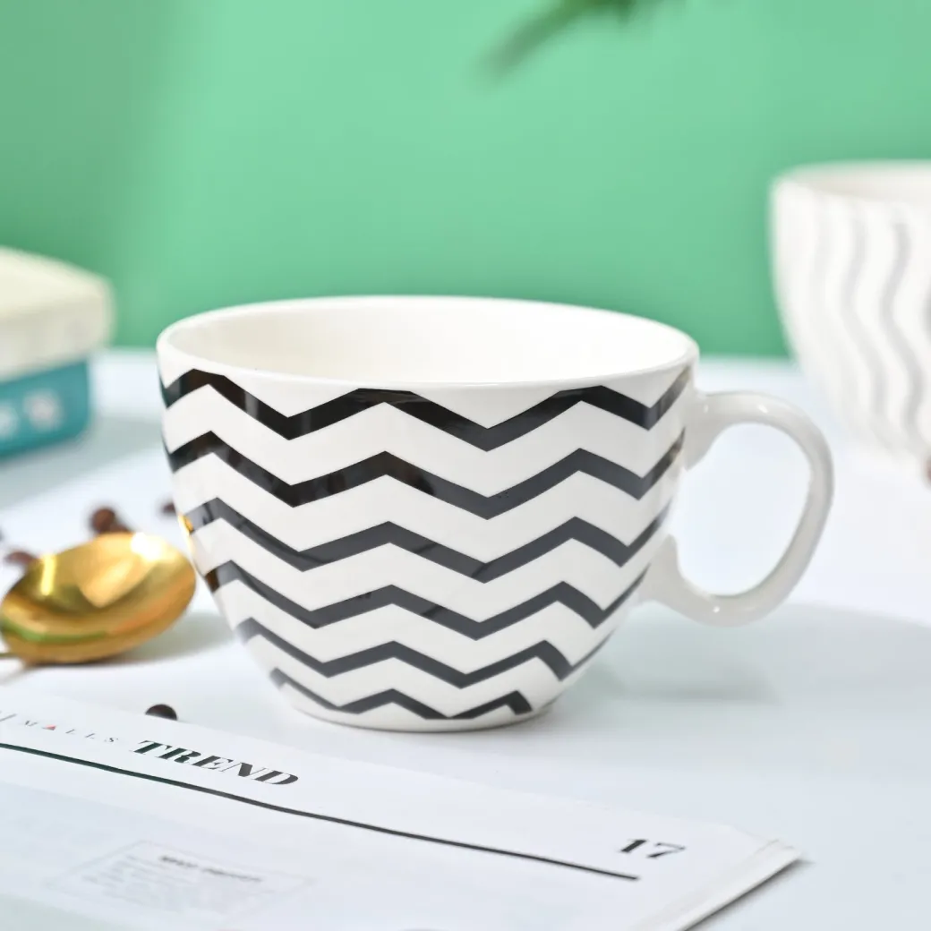 VON CASA Black & White Tea Cup - 420Ml