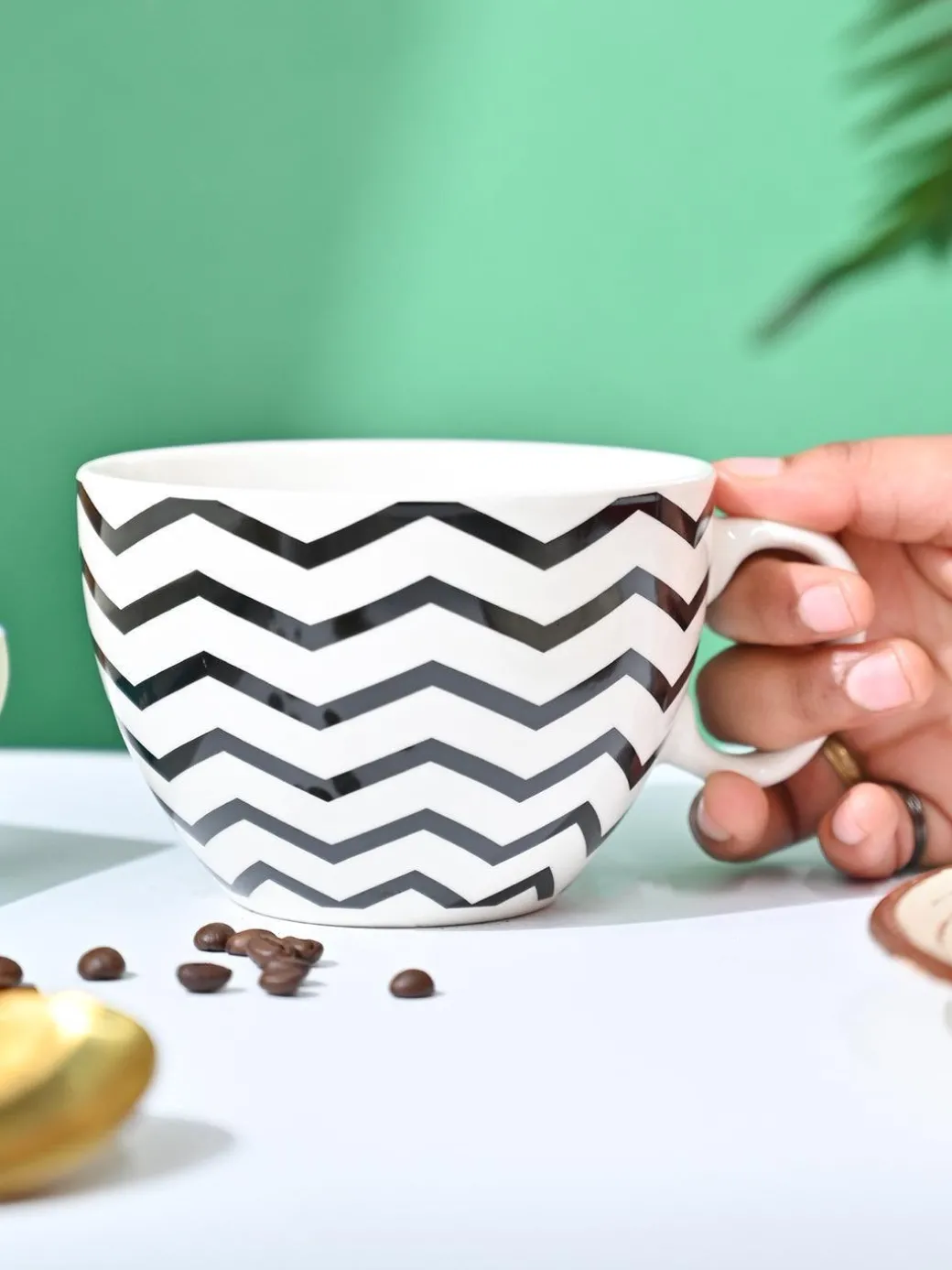 VON CASA Black & White Tea Cup - 420Ml