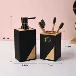 VON CASA Black Bathroom Set of 2