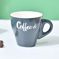 VON CASA Black Coffee Mug - Set Of 2, 90Ml Each