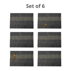 VON CASA Black Placemat Set Of 6