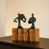 VON CASA Black Sitting Sculpture Decor