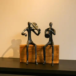 VON CASA Black Sitting Sculpture Decor