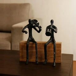 VON CASA Black Sitting Sculpture Decor