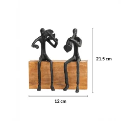 VON CASA Black Sitting Sculpture Decor