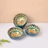 VON CASA Blue Ceramic Bowl Set Of 4