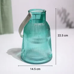 VON CASA Blue Cylindrical Glass T-Light Holder