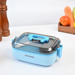 VON CASA Blue Plastic Lunch Box with Spoon