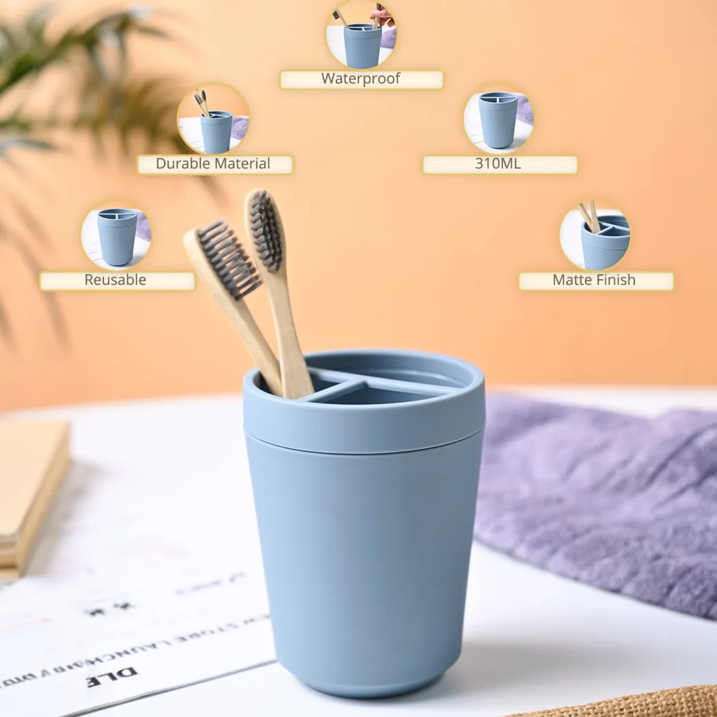 VON CASA Blue Plastic Toothbrush Holder