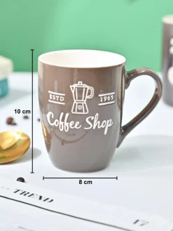 VON CASA Brown Mug (Coffee Shop) - 340Ml
