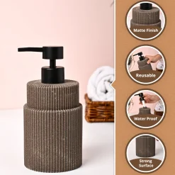 VON CASA Brown Polyresin Soap Dispenser - 410ml