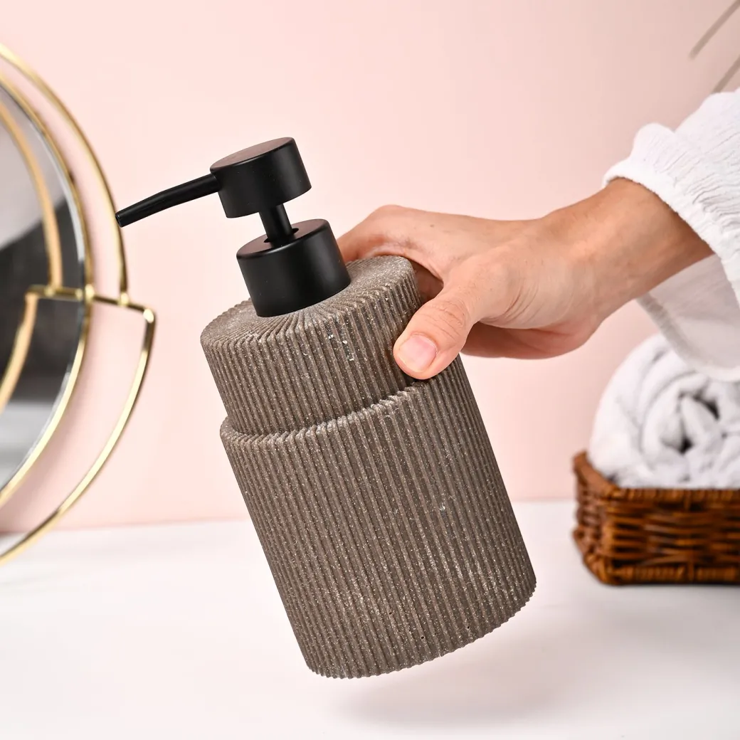 VON CASA Brown Polyresin Soap Dispenser - 410ml