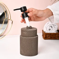 VON CASA Brown Polyresin Soap Dispenser - 410ml