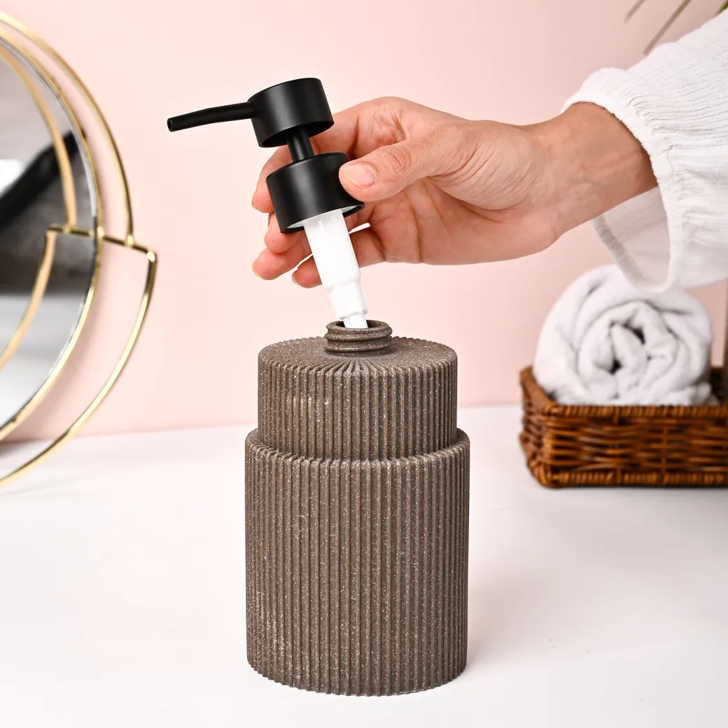 VON CASA Brown Polyresin Soap Dispenser - 410ml
