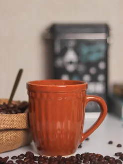 VON CASA Ceramic Coffee & Tea Mug - 300 Ml, Brown