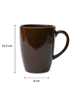VON CASA Ceramic Coffee Mug - 320 Ml, Brown