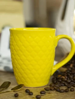 VON CASA Ceramic Coffee Mug - 320 Ml, Yellow