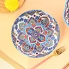 VON CASA Ceramic Mandala Light Blue Round Platter