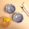 VON CASA Ceramic Mandala Light Blue Round Serving Bowl Set Of 2