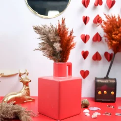 VON CASA Ceramic Red Vase