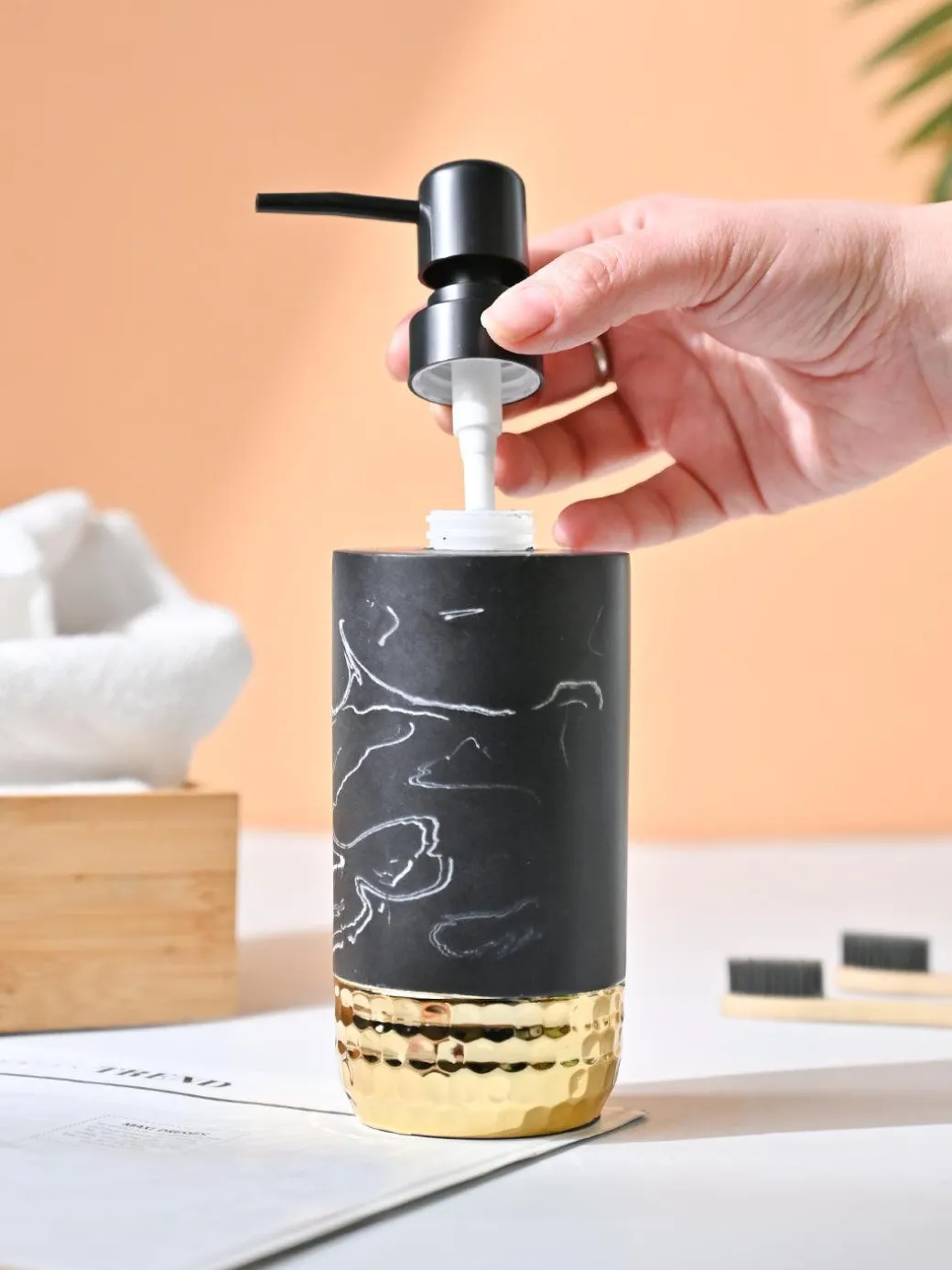 VON CASA Charcole Soap Dispenser - 200Ml