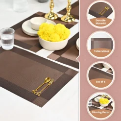 VON CASA Dark Brown Placemat Set Of 6