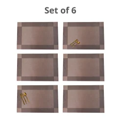 VON CASA Dark Brown Placemat Set Of 6