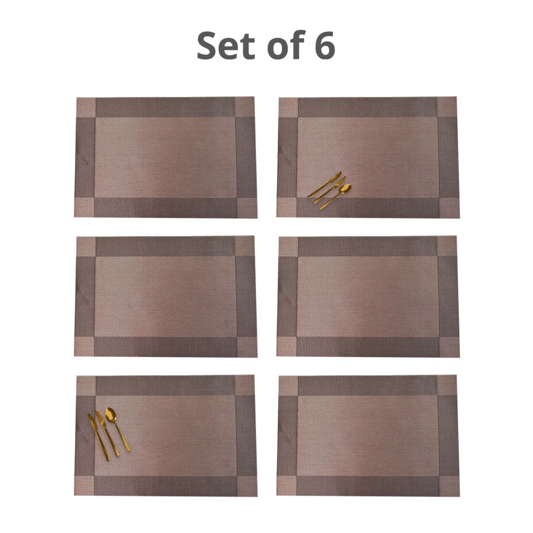 VON CASA Dark Brown Placemat Set Of 6