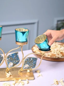 VON CASA Decorative 5 Votive Tea Light Holder With Metal Stand