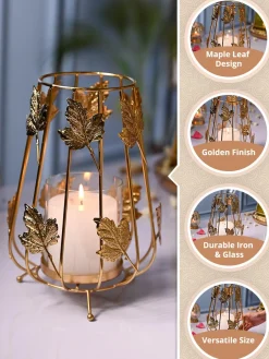 VON CASA Glass Votive Holder with Metal Basket