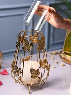 VON CASA Glass Votive Holder with Metal Basket