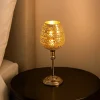 VON CASA Goblet T-Light Holder (Big) – Silver Mosaic Elegance