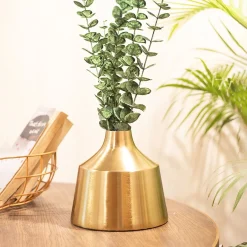 VON CASA Gold Cylindrical Flower Vase
