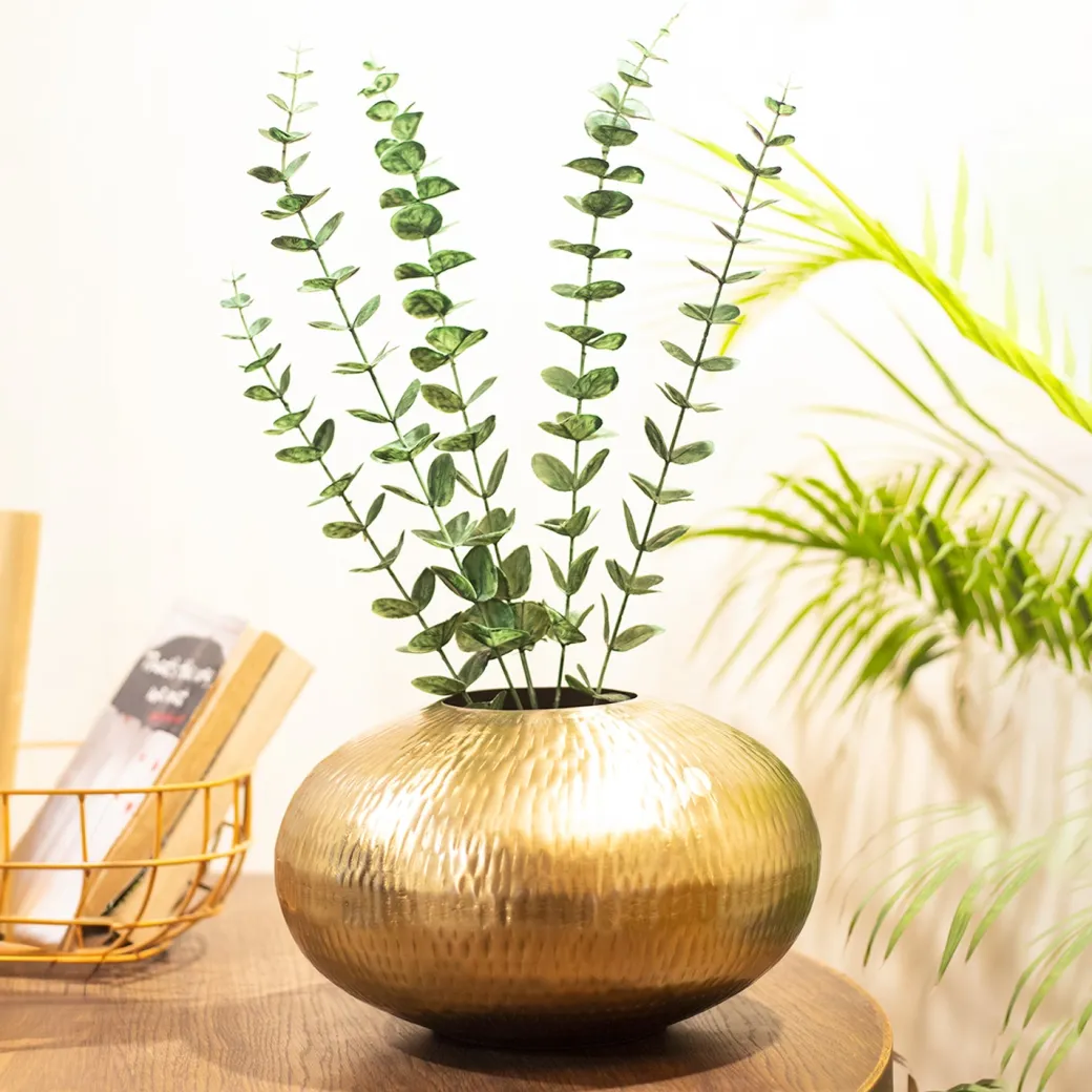 VON CASA Gold Round Flower Vase