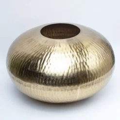 VON CASA Gold Round Flower Vase