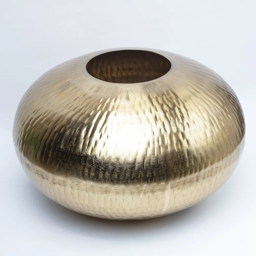 VON CASA Gold Round Flower Vase