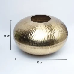 VON CASA Gold Round Flower Vase
