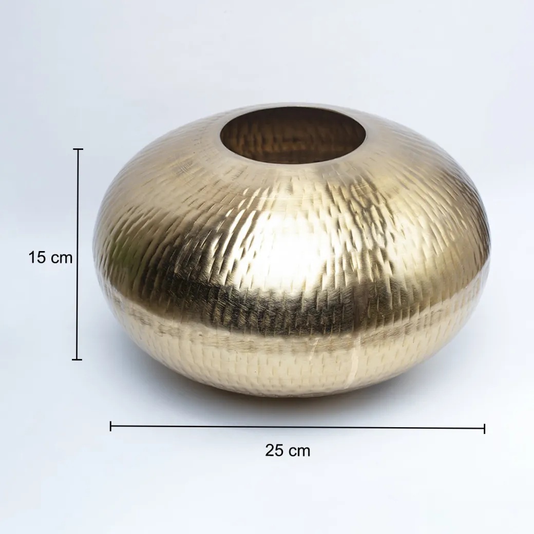 VON CASA Gold Round Flower Vase
