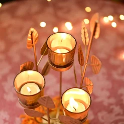 VON CASA Golden 3 Votive Tree Tea Light Holder