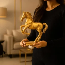 VON CASA Golden Embossed Dancing Horse