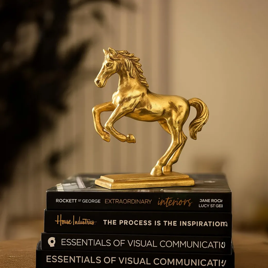 VON CASA Golden Embossed Dancing Horse