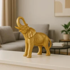 VON CASA Golden Embossed Elephant Figurine