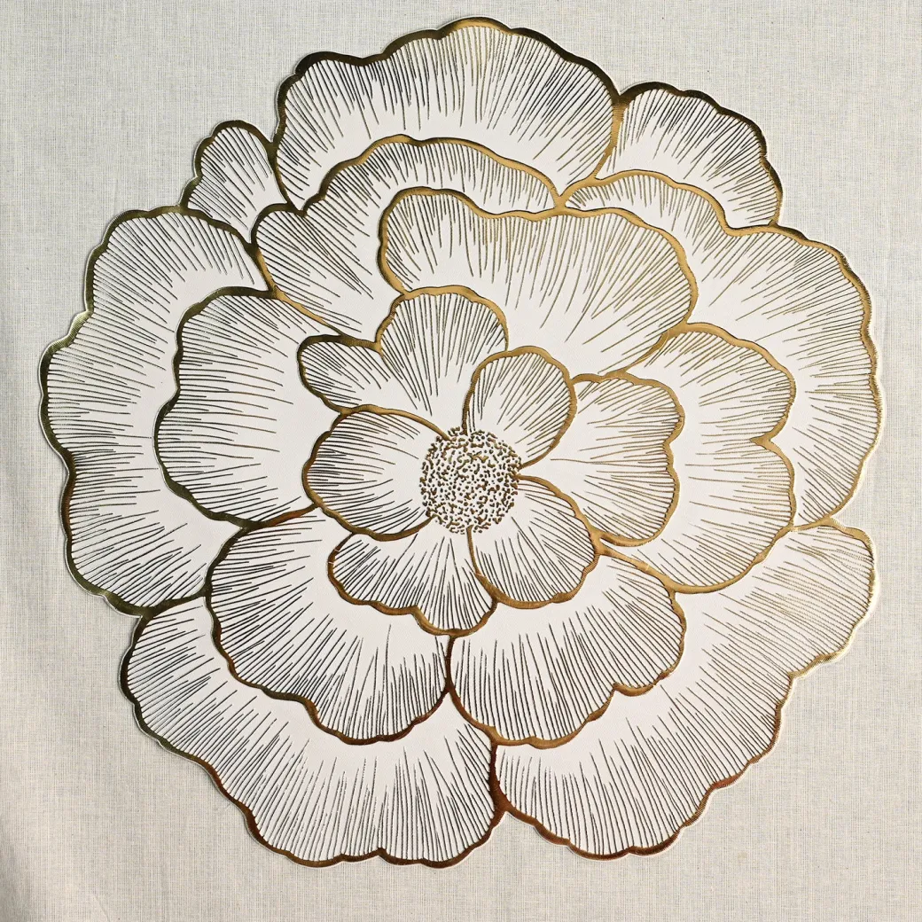 VON CASA Golden Flora Placemat Set Of 2