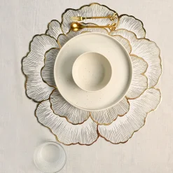 VON CASA Golden Flora Placemat Set Of 2