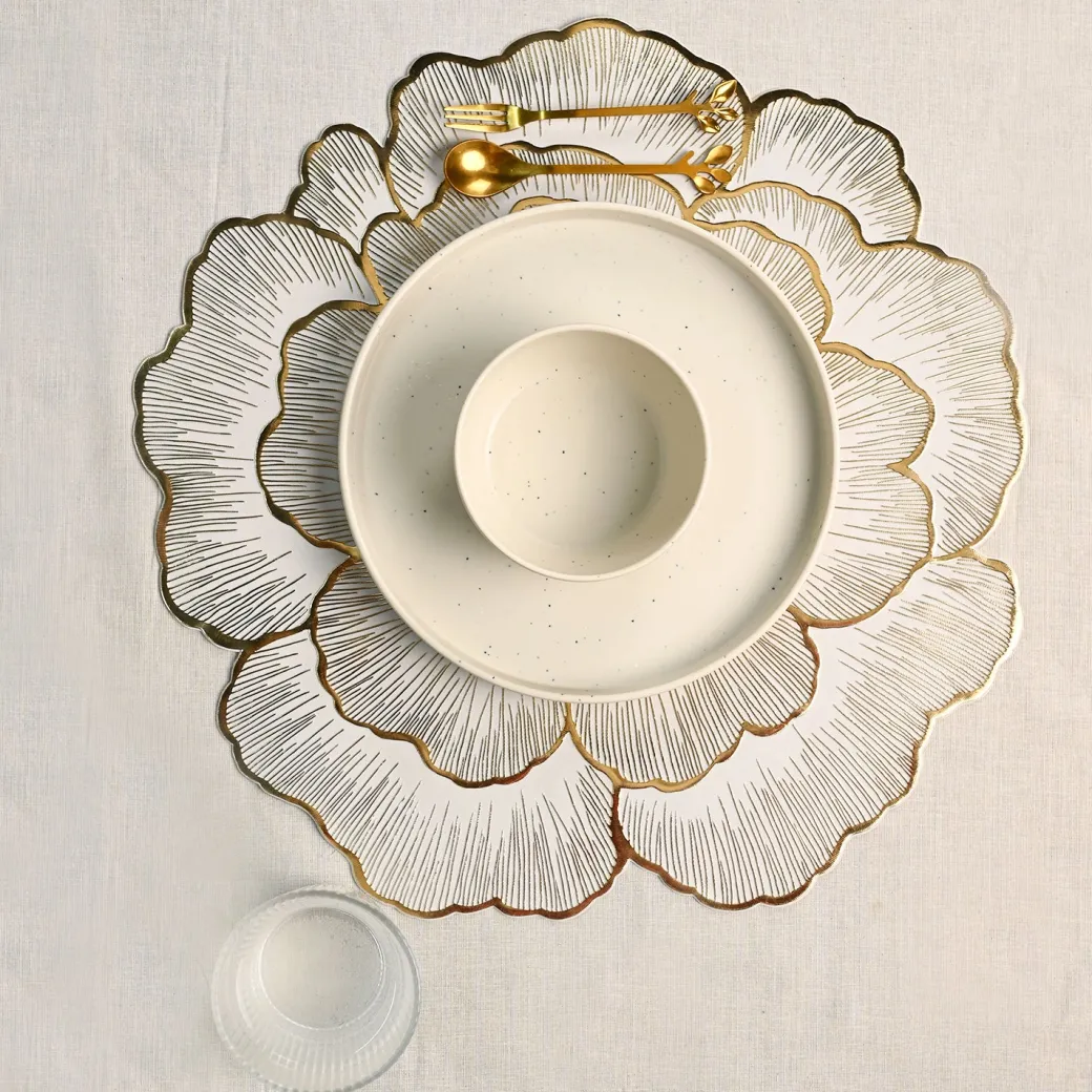 VON CASA Golden Flora Placemat Set Of 2