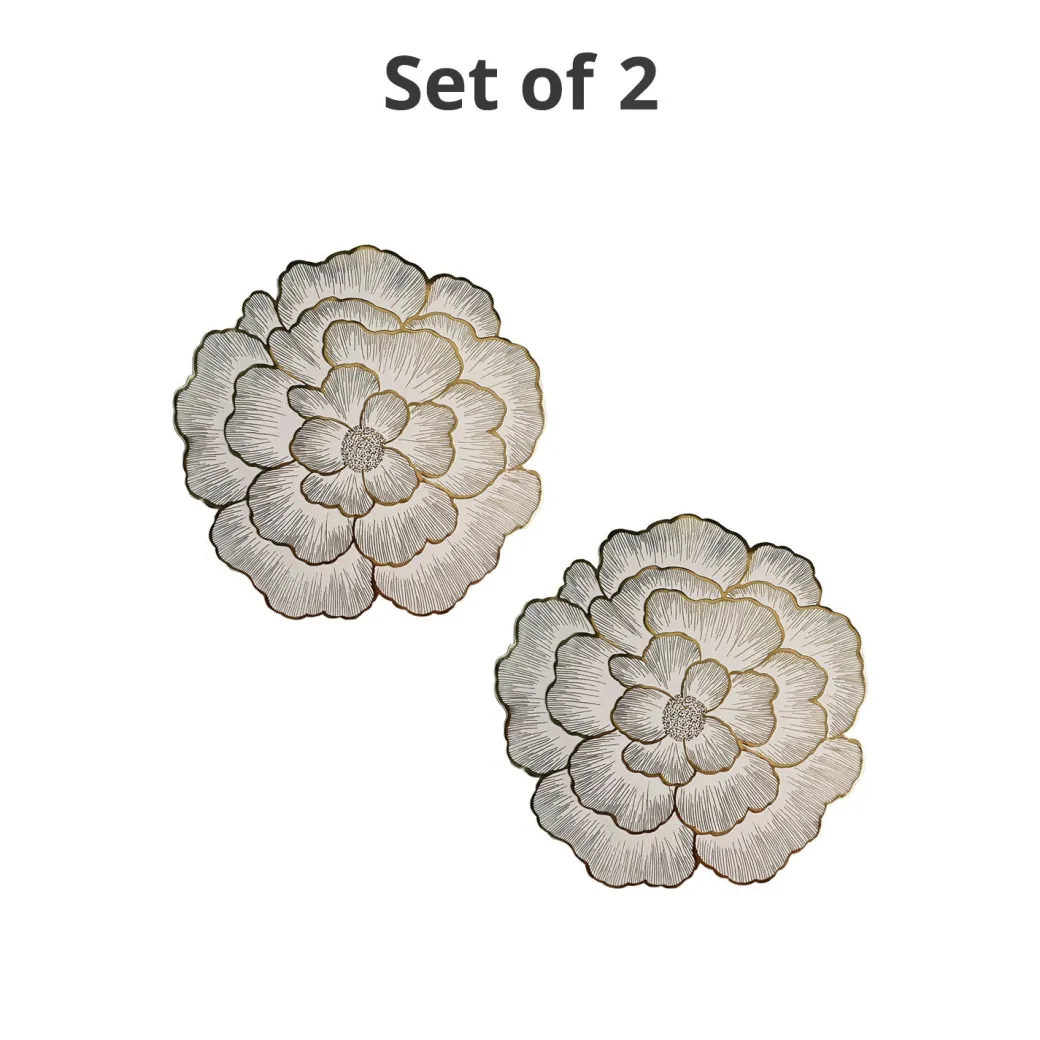 VON CASA Golden Flora Placemat Set Of 2