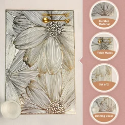 VON CASA Golden Placemat Set Of 2